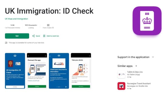 Using the UK Immigration ID Check App